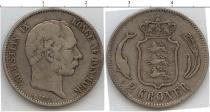Продать Монеты Дания 2 марки 1875 Серебро