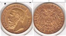 Продать Монеты Баден 10 марок 1890 Золото