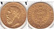 Продать Монеты Баден 10 марок 1881 Золото