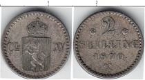 Продать Монеты Дания 2 скиллинга 1870 Серебро
