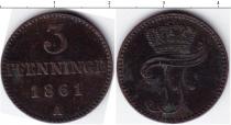 Продать Монеты Германия 3 пфеннига 1861 Медь
