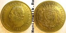 Продать Монеты Сардиния 80 лир 1830 Золото
