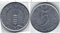 Продать Монеты Франция 5 сантим 1968 Медно-никель