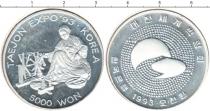 Продать Монеты Южная Корея 5000 вон 1993 Серебро