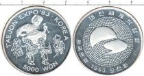 Продать Монеты Южная Корея 5000 вон 1993 Серебро
