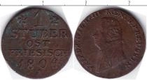 Продать Монеты Фрисландия 1 штюбер 1804 Медь