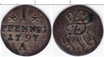 Продать Монеты Пруссия 1 пфенниг 1804 