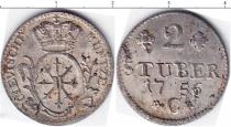 Продать Монеты Пруссия 2 штюбера 1756 Серебро