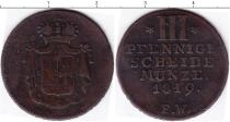 Продать Монеты Вальдек-Пирмонт 3 пфеннига 1819 Медь