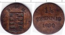 Продать Монеты Саксен-Веймар-Эйзенах 1 1/2 пфеннига 1830 Медь