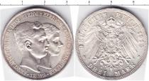Продать Монеты Брауншвайг-Вольфенбюттель 3 марки 1915 Серебро