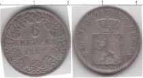 Продать Монеты Гессен-Дармштадт 6 крейцеров 1847 Серебро