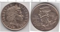 Продать Монеты Гибралтар 5 фунтов 1998 Медно-никель
