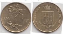 Продать Монеты Сан-Марино 200 лир 1985 