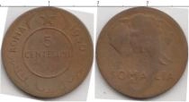Продать Монеты Сомали 5 сентесим 1950 Медь