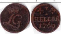 Продать Монеты Шварцбург-Рудольфштадт 1 геллер 1769 Медь