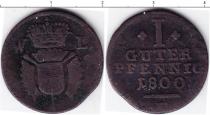 Продать Монеты Шаумбург-Гессен 1 пфенниг 1800 Медь