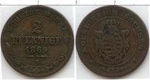Продать Монеты Саксен-Альтенбург 2 пфеннига 1873 Медь