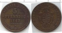 Продать Монеты Саксен-Альтенбург 5 пфеннигов 1869 Медь