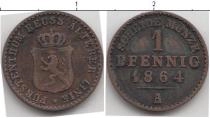 Продать Монеты Рейсс-Оберграйц 1 пфенниг 1864 Медь