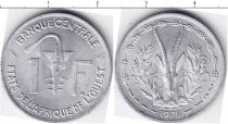 Продать Монеты Западно-Африканский Союз 1 франк 1975 Алюминий