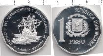 Продать Монеты Доминиканская республика 1 песо 1989 Серебро