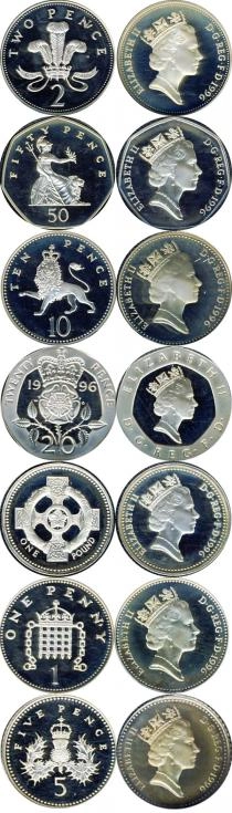 Продать Подарочные монеты Великобритания Серебрянный набор 1996 1996 Серебро