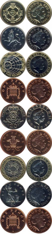 Продать Подарочные монеты Великобритания Годовой набор 2001 2001 