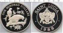 Продать Подарочные монеты Сент-Люсия Попугаи 1988 Серебро
