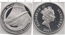 Продать Монеты Олдерни 5 фунтов 2003 Серебро