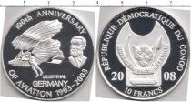 Продать Монеты Конго 10 франков 2008 Серебро