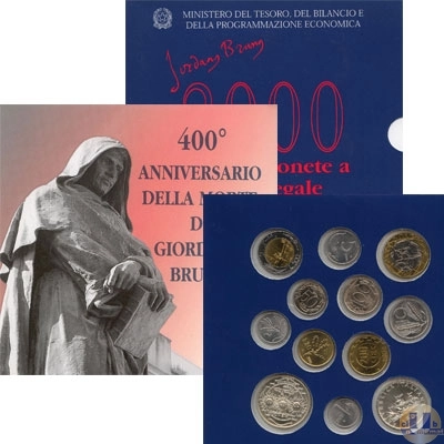 Продать Подарочные монеты Италия Джордано Бруно 2000 