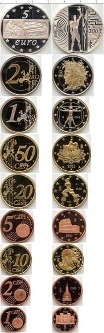 Продать Подарочные монеты Италия Евронабор 2003 года 2003 