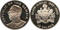Продать Подарочные монеты Гамбия 25-летие независимости 1990 Серебро