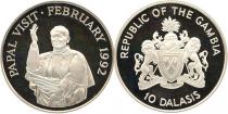 Продать Подарочные монеты Гамбия Визит Иоанна Павла 1992 Серебро