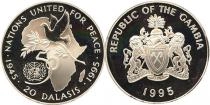 Продать Подарочные монеты Гамбия 50-летие провозглашения мира 1995 Серебро