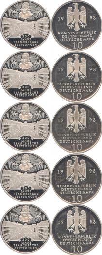 Продать Подарочные монеты Германия 300-летие основание франка 1998 Серебро