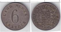 Продать Монеты Саксен-Кобург-Готта 6 крейцеров 1835 Серебро