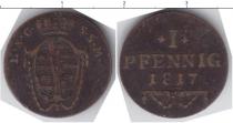 Продать Монеты Саксен-Кобург-Саалфелд 1 пфенниг 1817 Медь