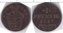 Продать Монеты Саксен-Кобург-Саалфелд 1 пфенниг 1817 Медь