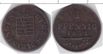 Продать Монеты Саксен-Майнинген 1 пфенниг 1832 Медь