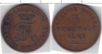 Продать Монеты Биркенфельд 3 пфеннига 1858 Медь