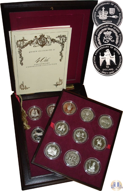 Продать Подарочные монеты Белиз 40-летие коронации королевы 1993 Серебро