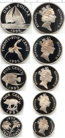 Продать Подарочные монеты Бермудские острова 25-летие выпуска Бермудских монет 1995 Серебро