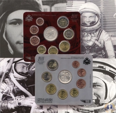 Продать Подарочные монеты Сан-Марино 50- летие первого полета Ю, Гагарина в космос 2011 
