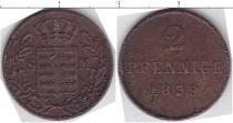 Продать Монеты Саксен-Майнинген 2 пфеннига 1839 Медь