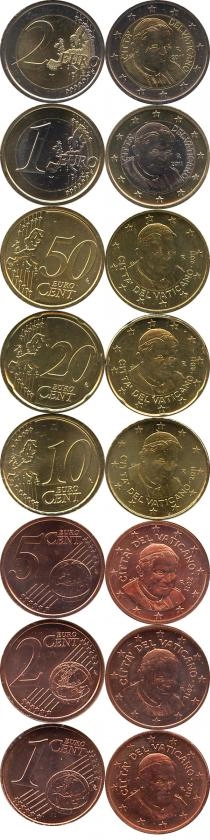 Продать Подарочные монеты Ватикан Евронабор 2011 года выпуска 2011 
