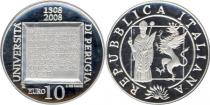 Продать Подарочные монеты Италия 700-летие университета в Перудже 2008 Серебро