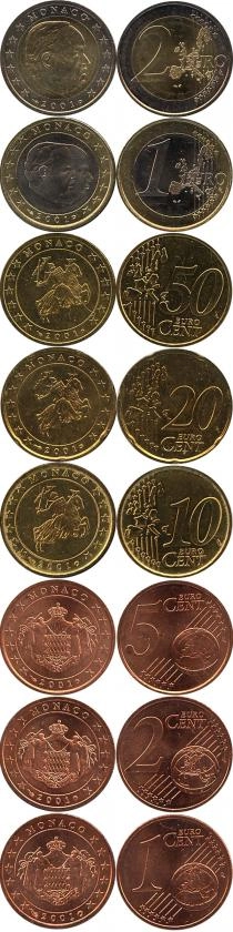 Продать Подарочные монеты Монако Евронабор 2001 года 2001 