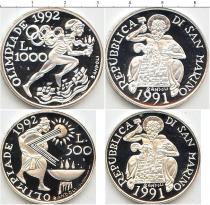 Продать Подарочные монеты Сан-Марино Олимпийские игры 1992 1991 Серебро